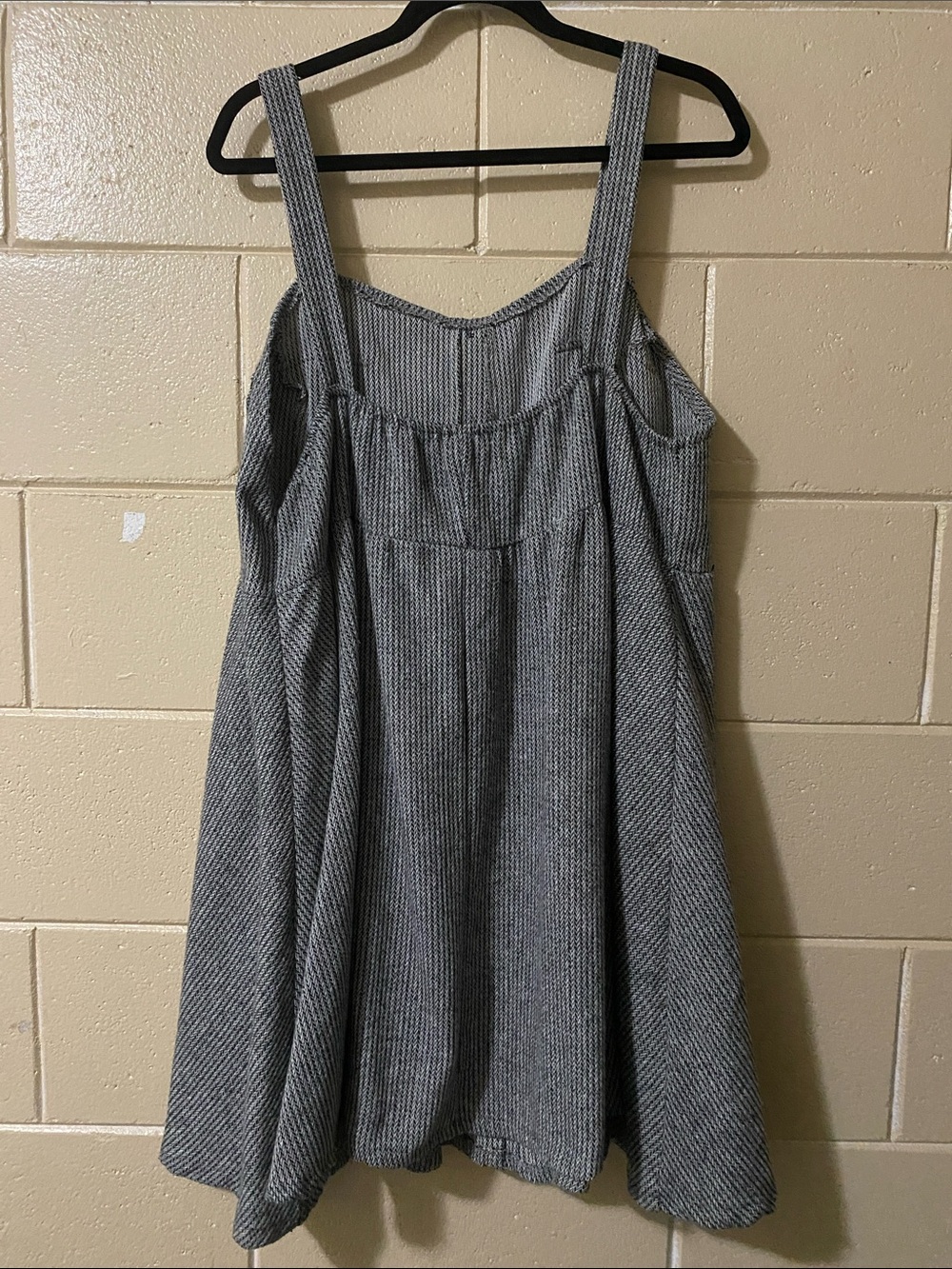 SHEIN Black and White Herringbone Button Front Pinafore Dress - Picture 2 of 2